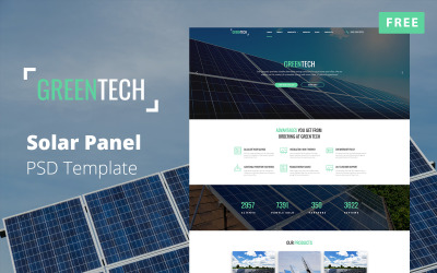 Maquette de site Web de panneau solaire - Modèle PSD gratuit
