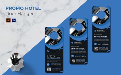 Promo Hotel Door Hanger Print Template