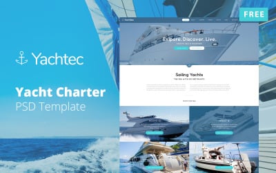 Yachtec - Plantilla PSD gratuita para el sitio web de alquiler de yates