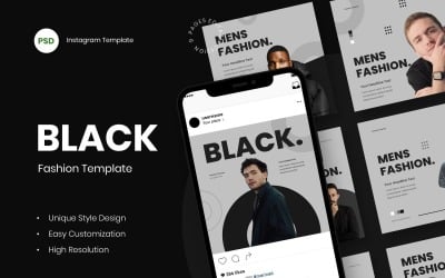 Black Fashion Instagram Post Template
