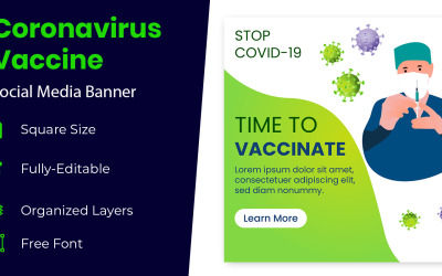 Corona Vaccine Social Media Banner Design