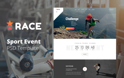 Gara - Modello di progettazione PSD per sito Web di gestione di eventi sportivi