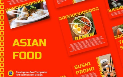 Modèle de publication Instagram de cuisine asiatique