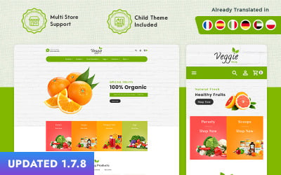 Veggie PrestaShop-tema för onlinebutik