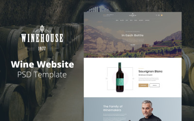 Winehouse - Bor Weboldal PSD sablon