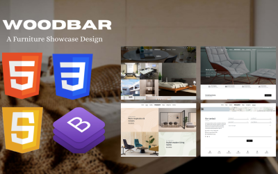 WOODBAR - Een moderne, responsieve websitesjabloon voor houtwerk en meubels