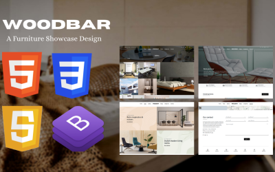 WOODBAR - Un modèle de site Web de vitrine de boiseries et de meubles modernes et réactifs