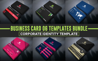 Business Card 6 Sjablonen Bundel - Corporate Identity Template