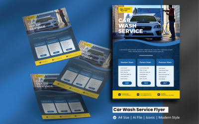 Car Wash Service Flyer Corporate Identity Template