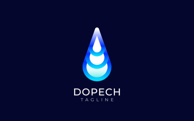 Drop Tech - Modelo de design de logotipo gradiente