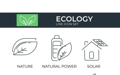 Ecologia e Bio Icon Set Vector Template
