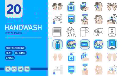 Handwäsche - Vektor Icon Pack