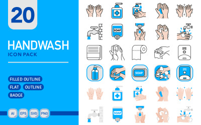 Handwash - paquete de iconos vectoriales