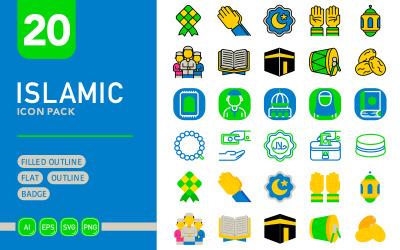 Islámské - vektorové ikony Pack
