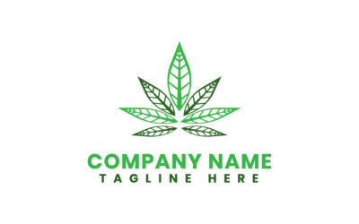 Modello di logo aziendale Eco Canna Leaf