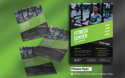 Modelo de identidade corporativa do Green Fitness Flyer