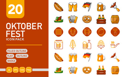 Oktoberfest - Pacchetto di icone vettoriali
