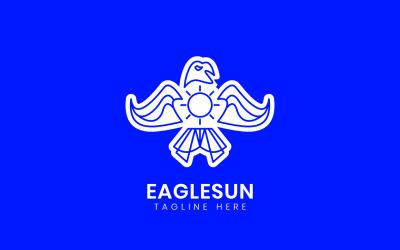 Plantilla de diseño de logotipo Eagle Sun