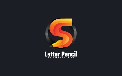 Brief potlood verloop kleurrijke logo sjabloon