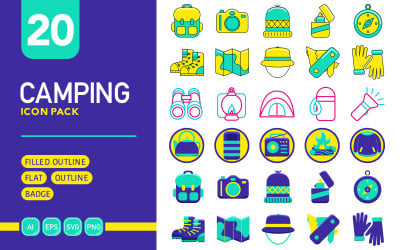 Camping - paquete de iconos vectoriales