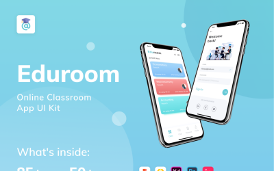 EduRoom - Kit de IU do aplicativo móvel para sala de aula online