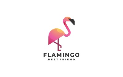 Flamingo Gradient Kolorowe Logo Szablon