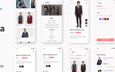 Комплект пользовательского интерфейса мобильного приложения Veera E Commerce