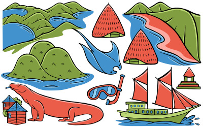 Labuan Bajo - Doodle Vector # 01