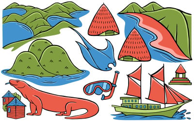 Labuan Bajo - Vector Doodle # 01