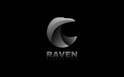 Modèle de logo coloré dégradé Raven