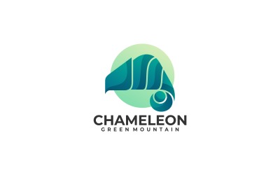 Plantilla de logotipo degradado de camaleón