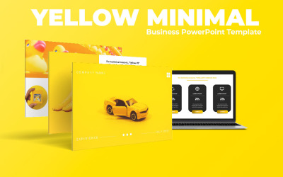 Plantilla de PowerPoint - negocio mínimo amarillo