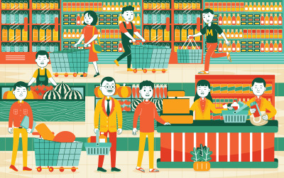 Supermarket - Vector Illustration #01