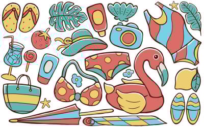 夏天-涂鸦矢量 #02