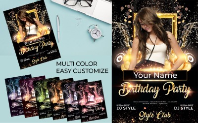 Birthday Party Flyer Poster PSD Template
