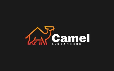 Camel Line Art Logo Vorlage mit Farbverlauf