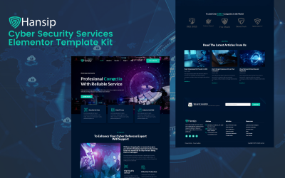 Hansip - Sada šablon Elementor Pro Cyber Security Service