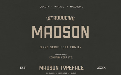 Madson - Maskuline Moderne Schriftarten