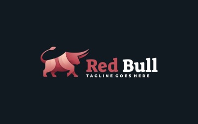 Modelo de logotipo colorido com gradiente de bul vermelho
