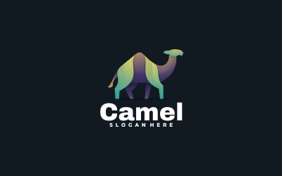 Modelo de logotipo colorido com gradiente de camelo