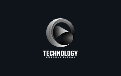 Modelo de logotipo colorido de gradiente de tecnologia