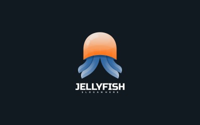 Plantilla de logotipo colorido degradado de medusas