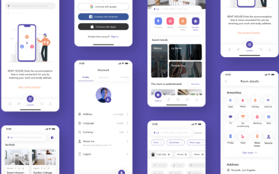RentHouse - Enkelt hem Sök mobilapp Ui Kit