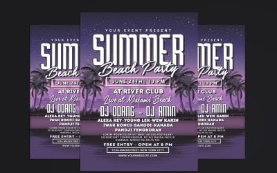 Summer Night Beach Party Flyer Template