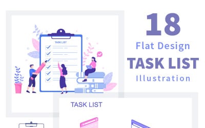 18 Seznam úkolů vektorové ilustrace