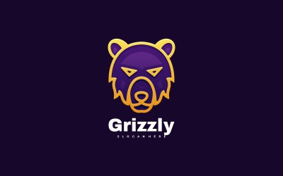 Modèle de logo de dégradé Grizzly
