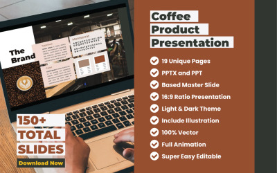 Modello PowerPoint per la presentazione del prodotto della caffetteria
