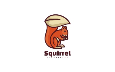 Plantilla de logotipo de dibujos animados de mascota de ardilla