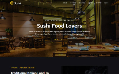 Sushi - helyreállító céloldal sablon