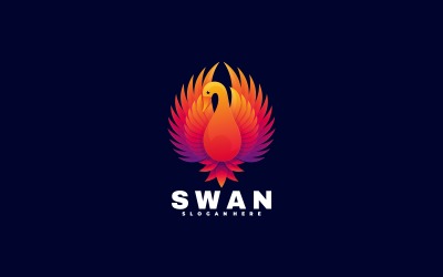 Swan Gradient Colorful Logo Template